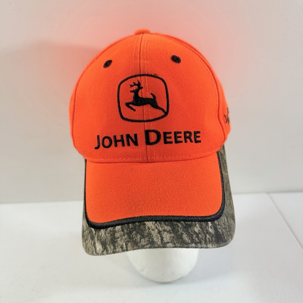 John Deere James River Equipment Blaze Orange Camo Brim Adjustable‎ Hat Cap